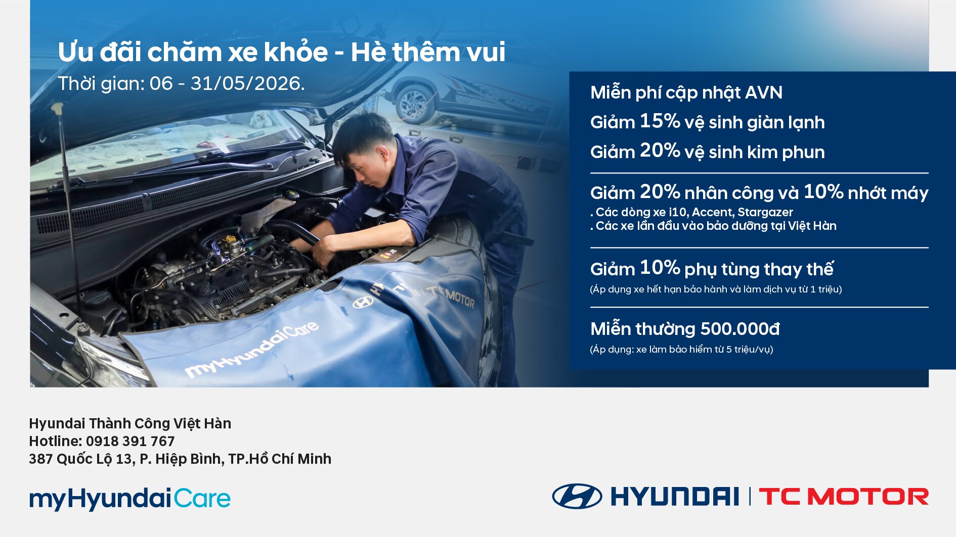Ưu đãi chăm xe, hè thêm vui